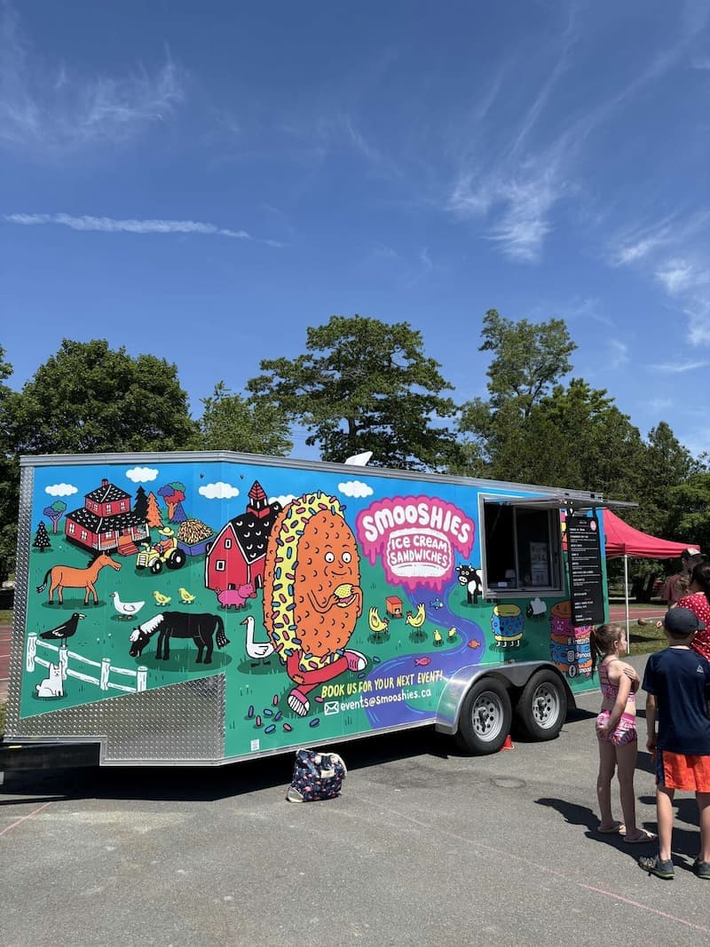 The Smooshies food truck set up in Hantsport on Canada Day.